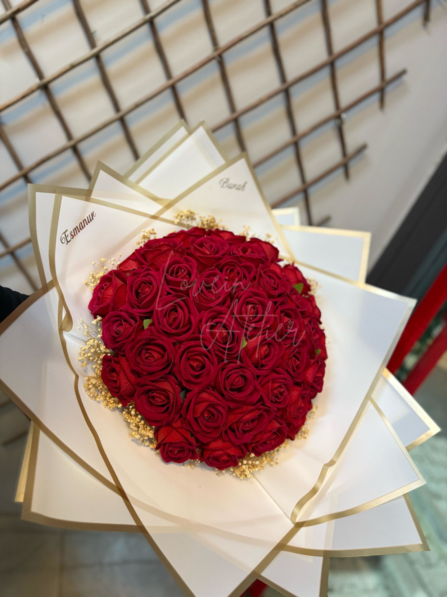 41 Adet Kırmızı Güllü İsimli İsteme Çiçeği