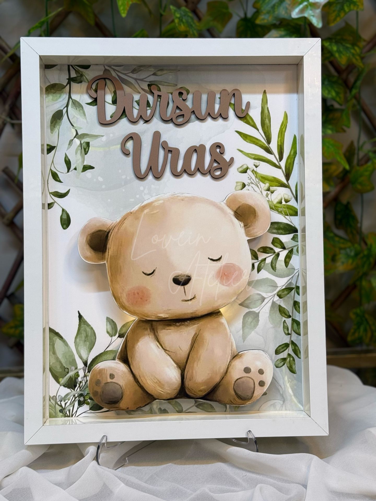 Ledli Ayıcık Temalı Bebek Kapı Süsü