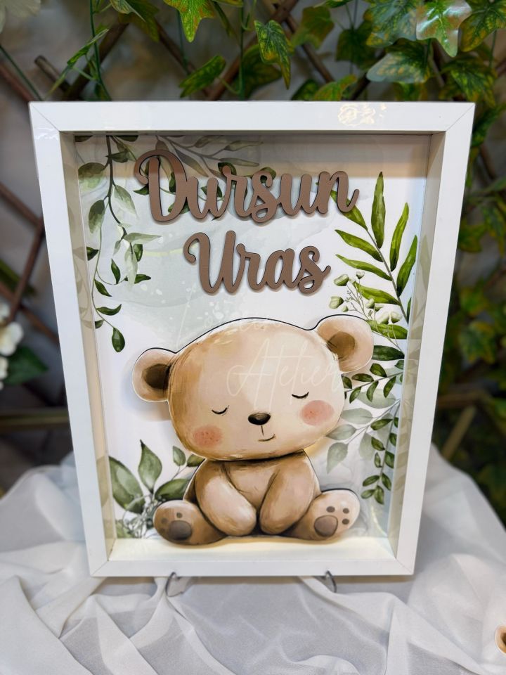 Ledli Ayıcık Temalı Bebek Kapı Süsü