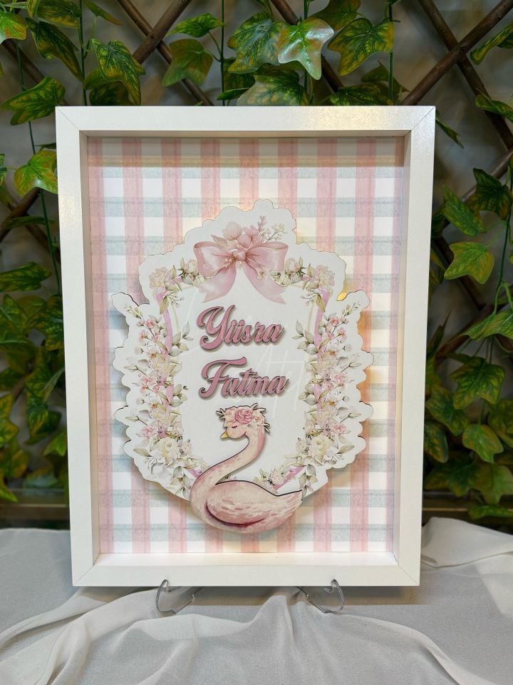 Ledli Kuğu Temalı Bebek Kapı Süsü