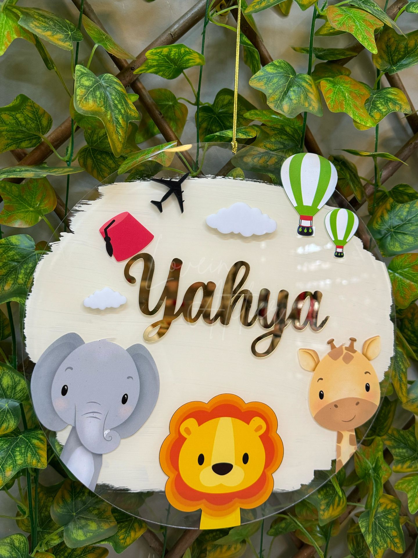 Safari Temalı Bebek Kapı Süsü