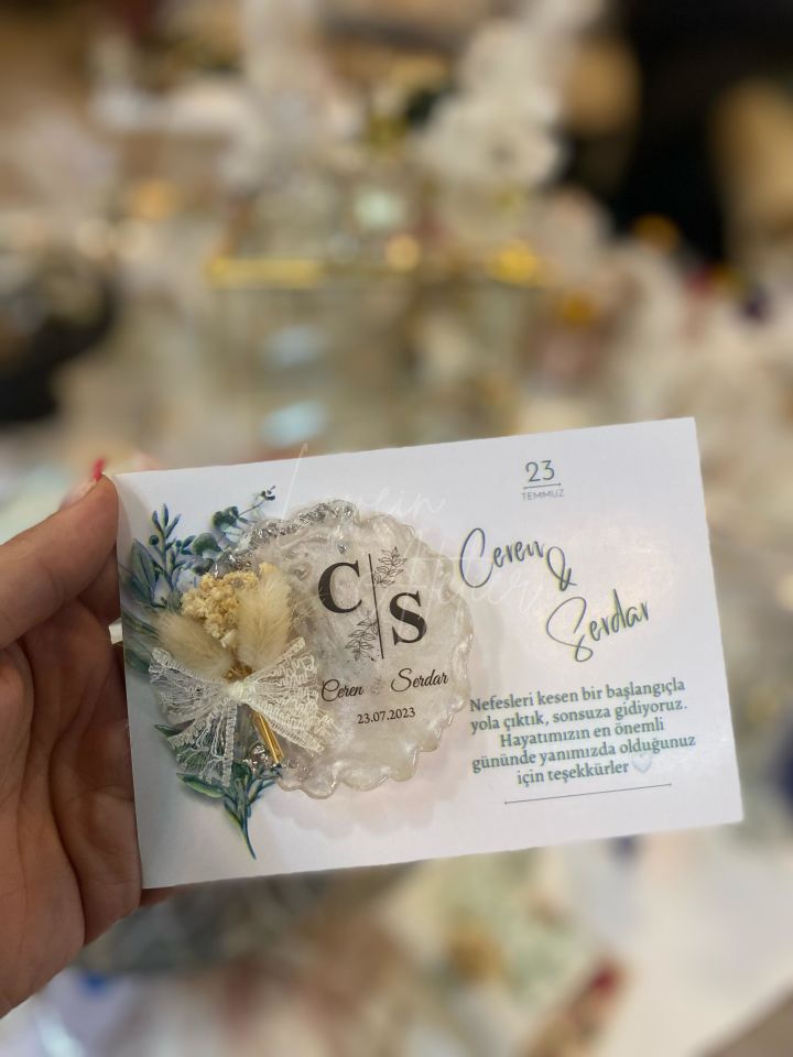 Kartlı Çiçekli Magnet