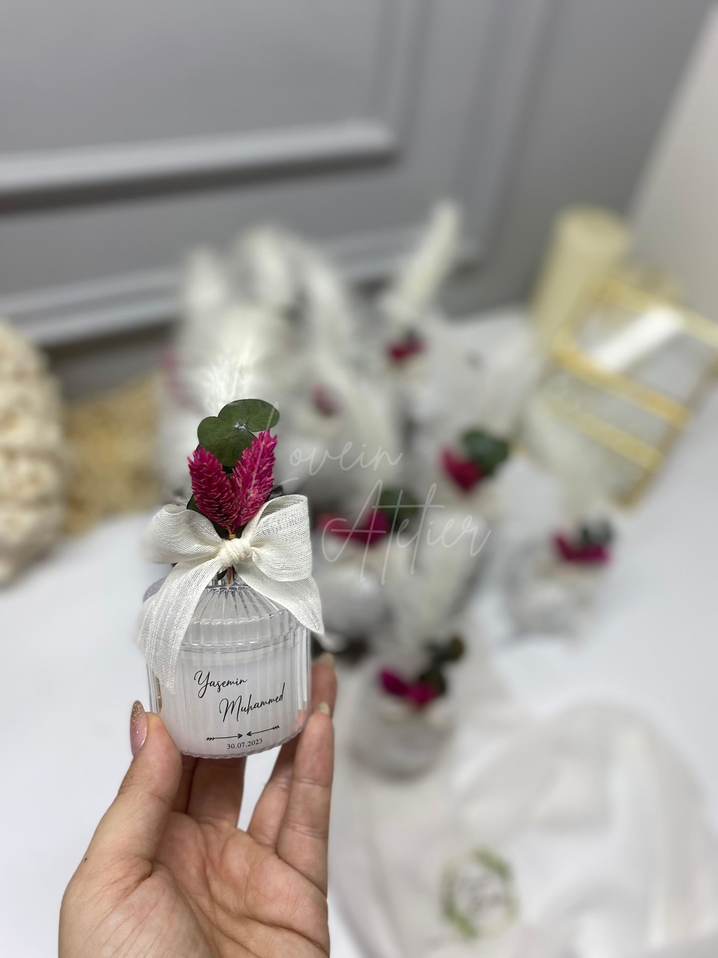 Tüylü Vanilya Kokulu Mum