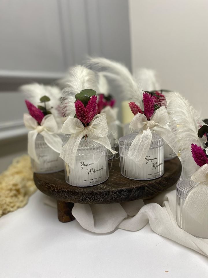 Tüylü Vanilya Kokulu Mum