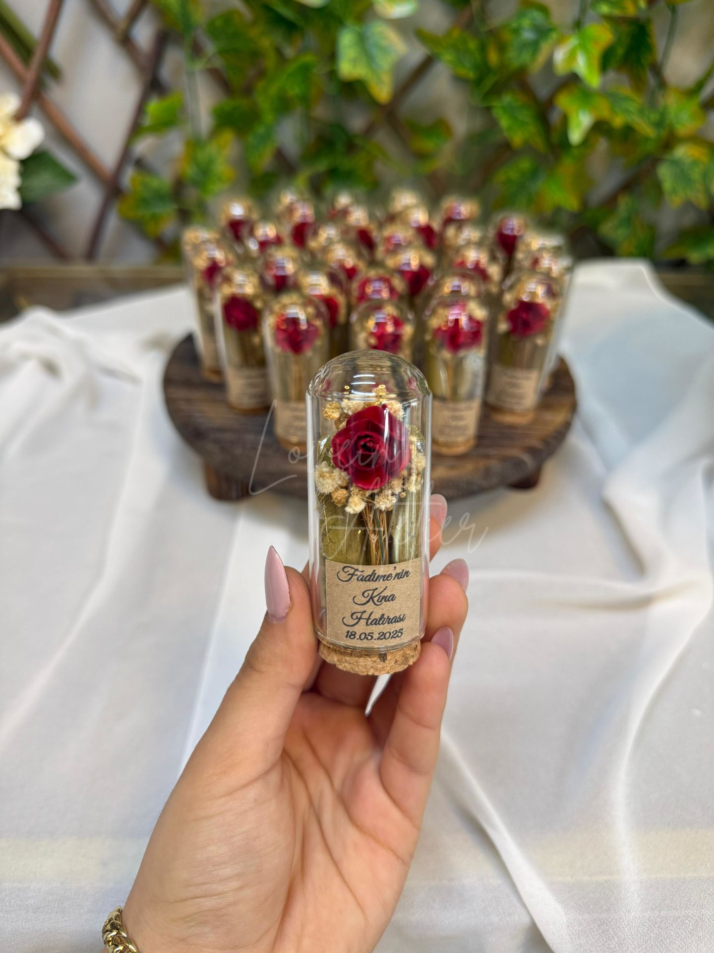 Çiçekli Kına Fanus