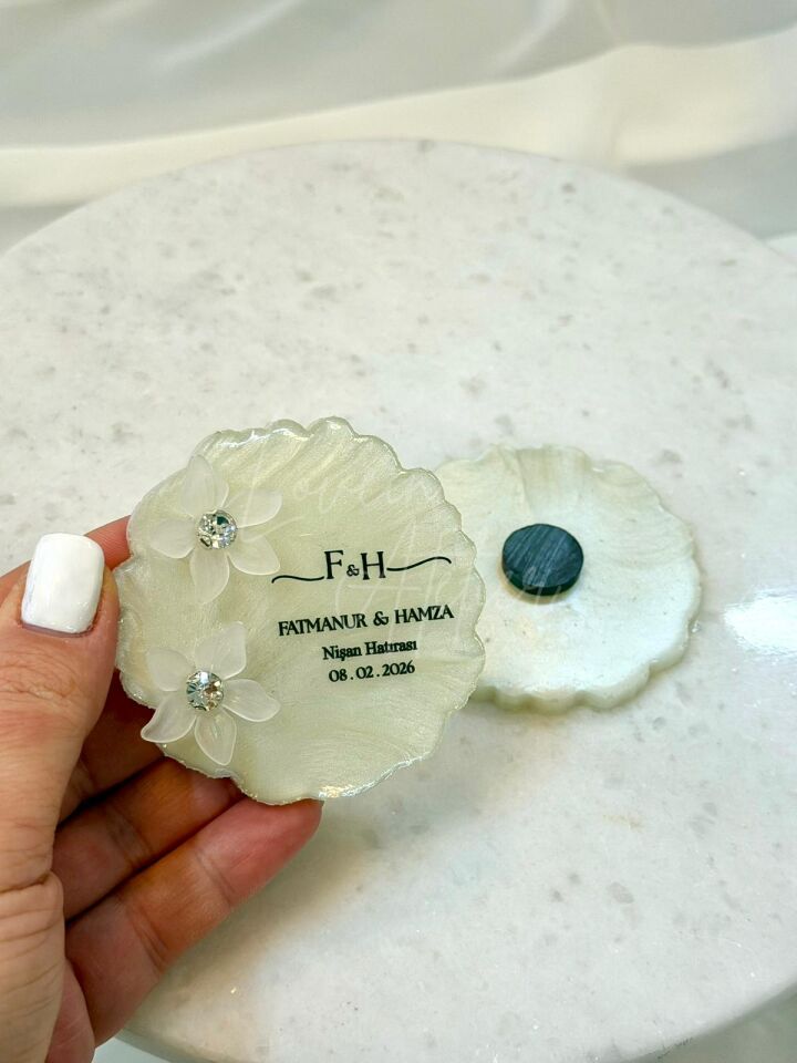 Taşlı, Çiçekli Sedef Magnet