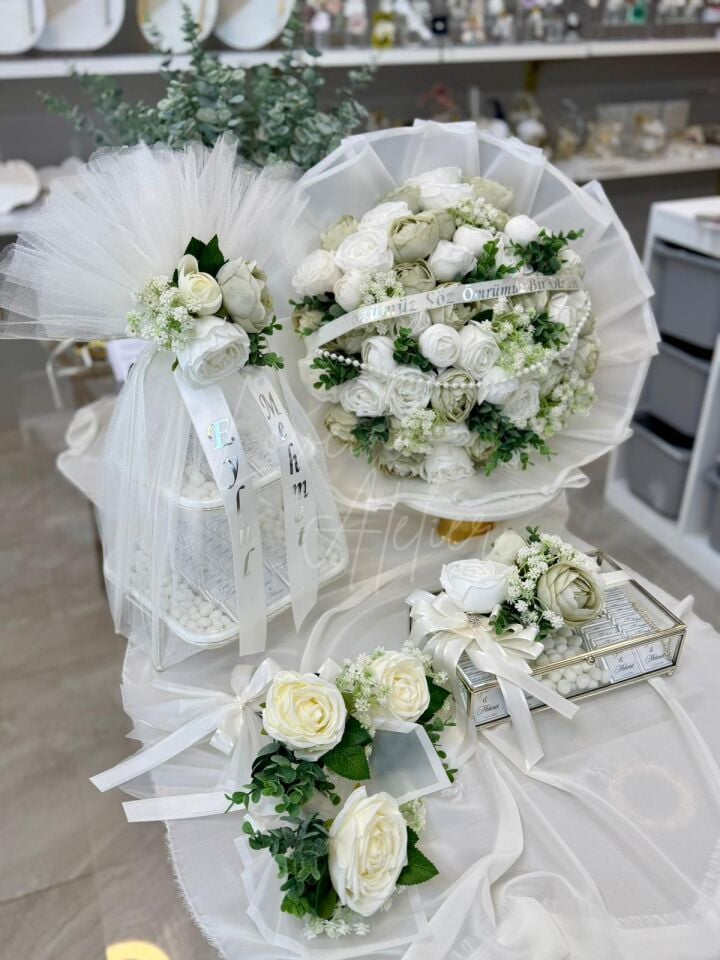 Su Yeşili Şakayıklı Büyük İsteme Seti